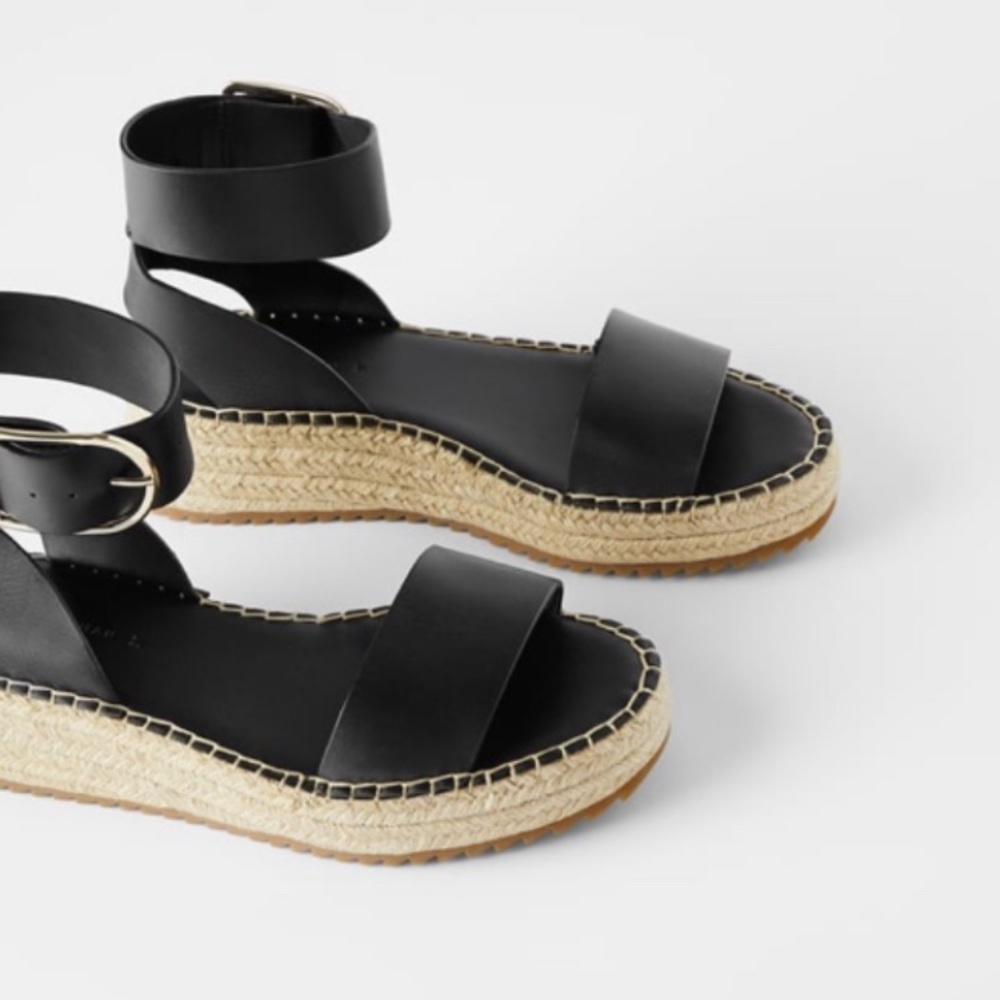Zara Black Espadrille Sandals